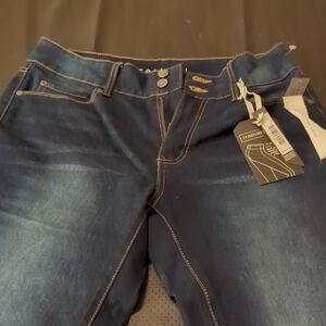 Size 12 Tahari Indigo CAPRI Denim Jeans CLASSIC MINIMALIST